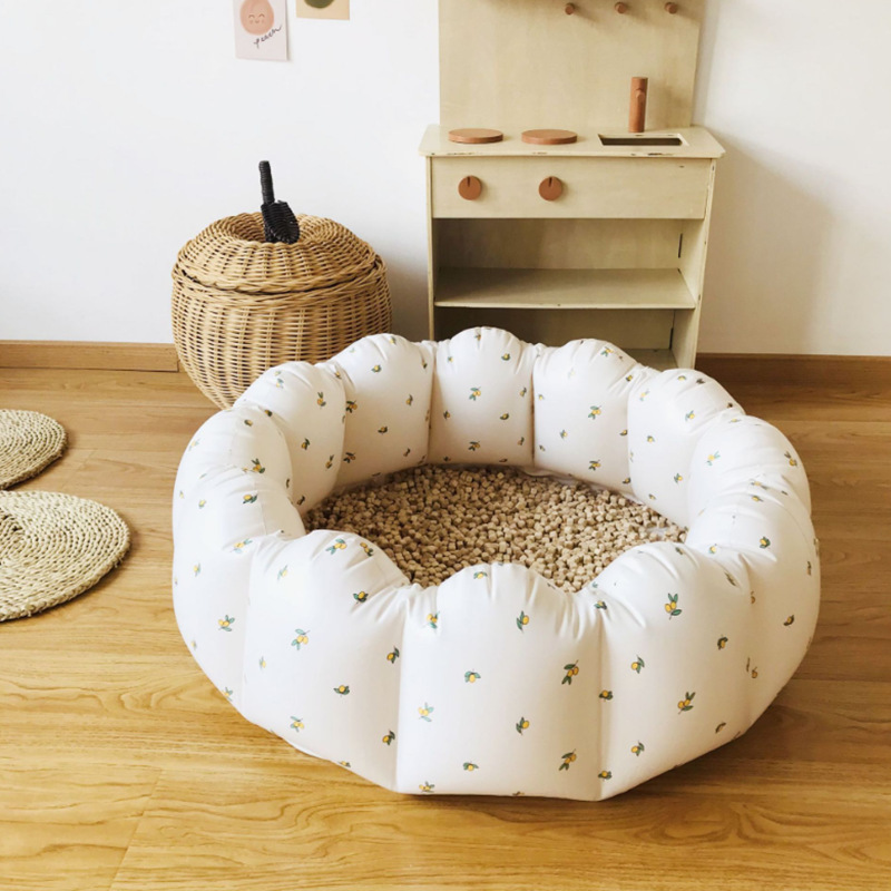 Baby Bath Tub Foldable - 折りたたみ式インフレータブルベビーバスプール、花びら型PVCベビーシャワーピットフェンス、子供用屋外遊び用水浴槽