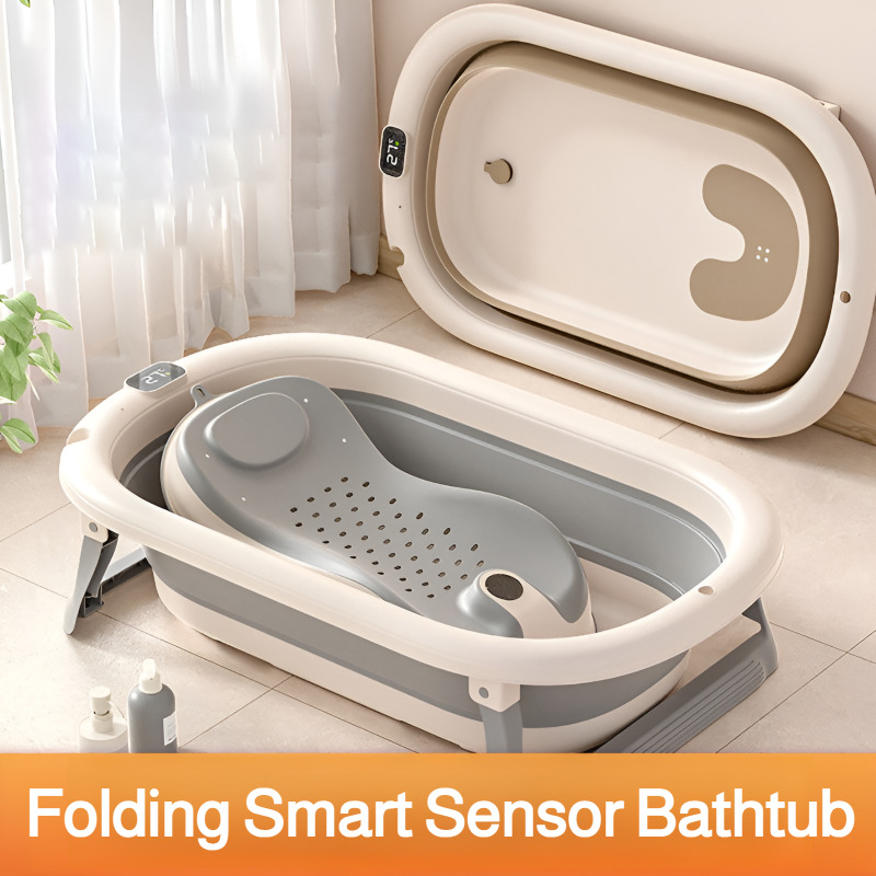 Baby Bath Tub Foldable - 折りたたみ式ベビーバスタブ、乳幼児向けの安全で持ち運び可能な入浴ソリューション、6～12ヶ月の赤ちゃんに最適、簡単操作