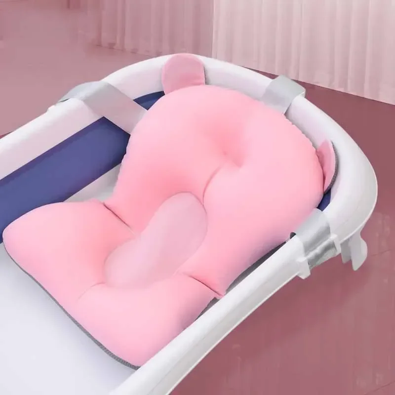 Baby Bath Tub Foldable - ベビーバスタブパッド調節可能なバスサポートシートマットシャワークッション新生児折りたたみベビーバスシートフローティングセキュリティウォーターパッド