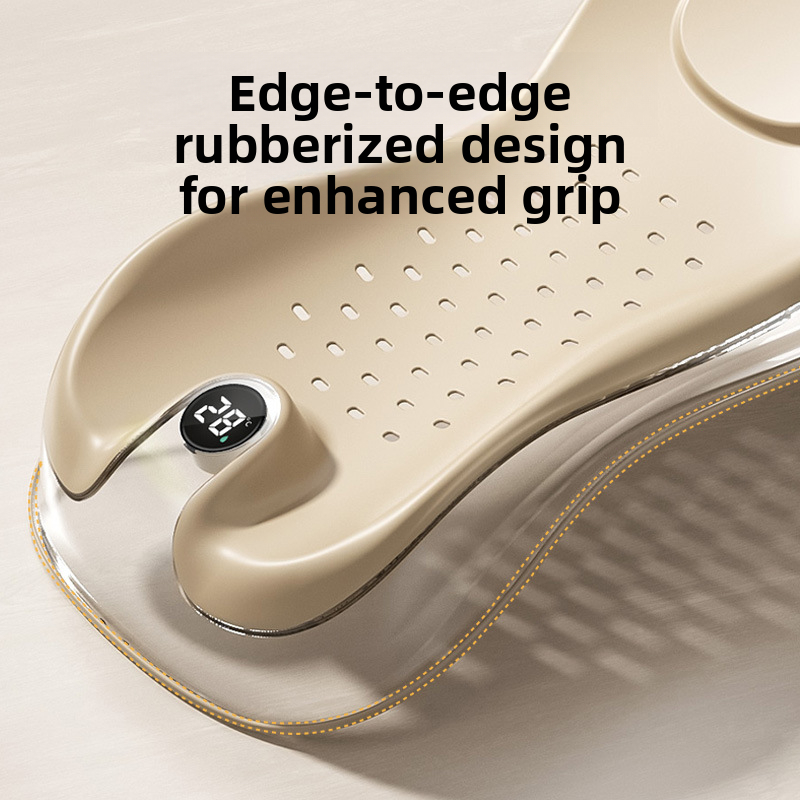 Baby Bath Tub Foldable - ポータブル折りたたみ式ベビーバス | スマート温度表示 | 赤ちゃんの安全と快適さのための柔らかい肌に優しいメッシュ素材