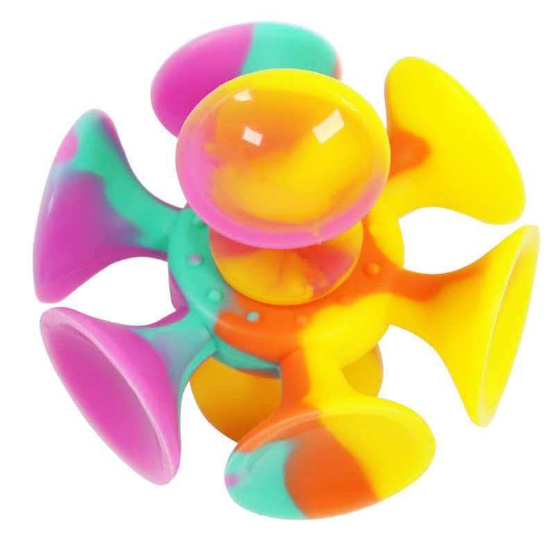 ユニークな吸盤付きシリコン製フィジェットスピナー、不安、AD - Baby Products Unique のレビューと価格